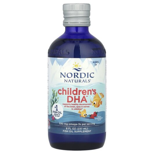 Основне фото товару Children's DHA 530 mg Strawberry Основне фото товару Nordic Naturals, Children's DHA 530 mg, Дитяча ДГК Полуниця,