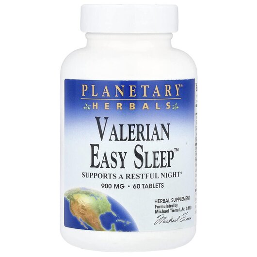 Основное фото товара Planetary Herbals, Поддержка сна, Valerian Easy Sleep, 60 таблето