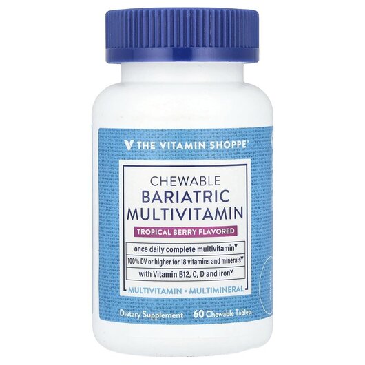 Основне фото товару Chewable Bariatric Multivitamin Tropical, Баріатричні вітаміни, 6