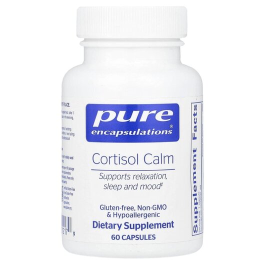 Основне фото товару Pure Encapsulations, Cortisol Calm, Підтримка Кортизолу, 60 капсу