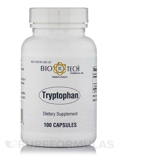 Основное фото товара Tech Pharmacal, L-Триптофан, Tryptophan, 100 капсул