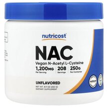 NAC Unflavored N-ацетилцистеин Nutricost 250 г NAC Unflavored N-ацетилцистеин Nutricost 250 г