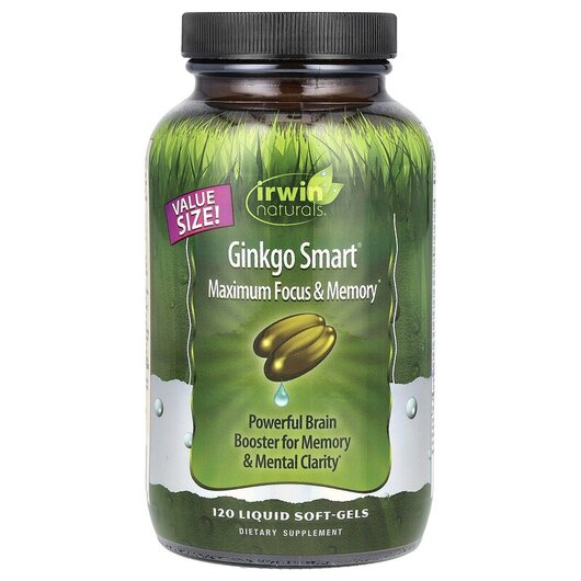 Основне фото товару Ginkgo Smart Maximum Focus & Memory Основне фото товару Ginkgo Smart Maximum Focus & Memory, Підтримка мозку, 120 кап
