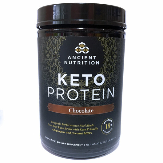 Основне фото товару Ancient Nutrition, Keto Protein Powder Chocolate, Кето Протеїн, 5