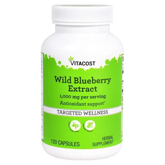 Основне фото товару Vitacost, Wild Blueberry Extract, Лохина, 120 капсул