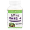 Фото товару Earth's Blend Vitamin D3 + K2 Фото товару Earth's Blend Vitamin D3 + K2, Вітаміни D3 K2, 90 капсул