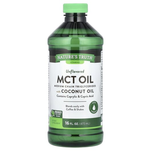 Основное фото товара MCT Oil with Coconut Oil Unflavored Основное фото товара МСТ Триглицериды, MCT Oil with Coconut Oil Unflavored, 473 мл