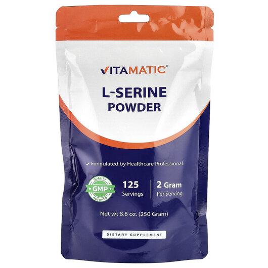 Основне фото товару L-Serine Powder Основне фото товару Vitamatic, L-Serine Powder, L-Серин, 250 г
