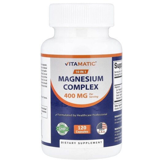 Основное фото товара Magnesium Complex Основное фото товара Vitamatic, Магний, Magnesium Complex, 120 капсул