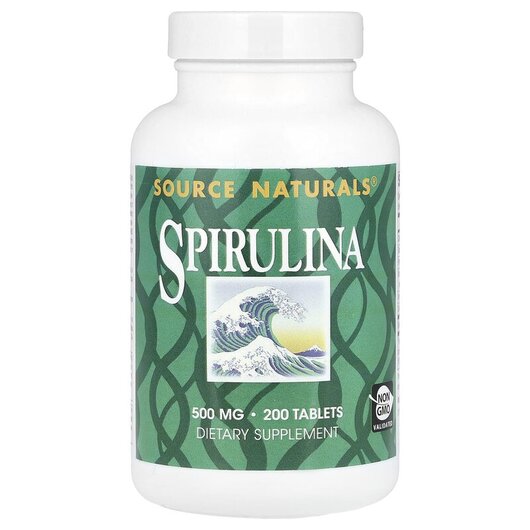 Основне фото товару Spirulina 500 mg Основне фото товару Source Naturals, Spirulina 500 mg 200, Спіруліна 500 мг, 200 табл