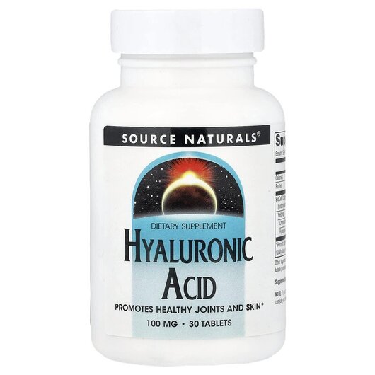 Основне фото товару Hyaluronic Acid 100 mg 30, Гіалуронова кислота 100 мг, 30 таблето