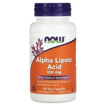 Альфа-ліпоєва Alpha Lipoic Acid 100 mg NOW Foods 60 капсул