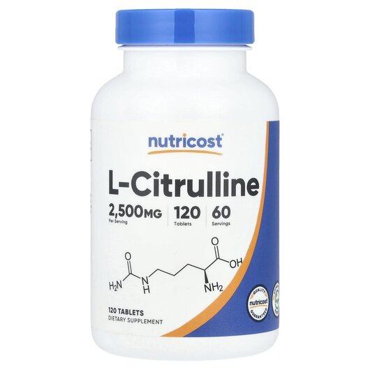Основное фото товара L-Citrulline 2500 mg Основное фото товара Nutricost, L-Цитруллин, L-Citrulline 2500 mg, 120 таблеток