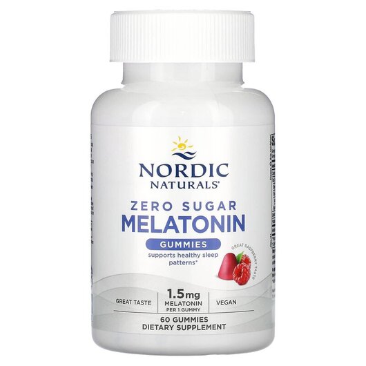 Основное фото товара Мелатонин, Zero Sugar Melatonin Gummies Raspberry 1.5 mg, 60 табл