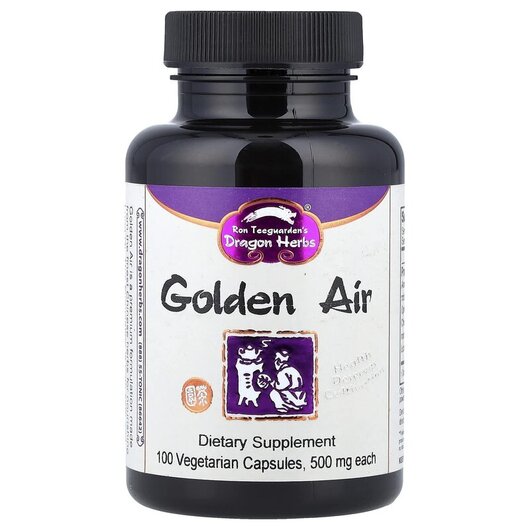 Основне фото товару Golden Air 500 mg Основне фото товару Dragon Herbs, Golden Air 500 mg, Підтримка органів дихання, 100 к