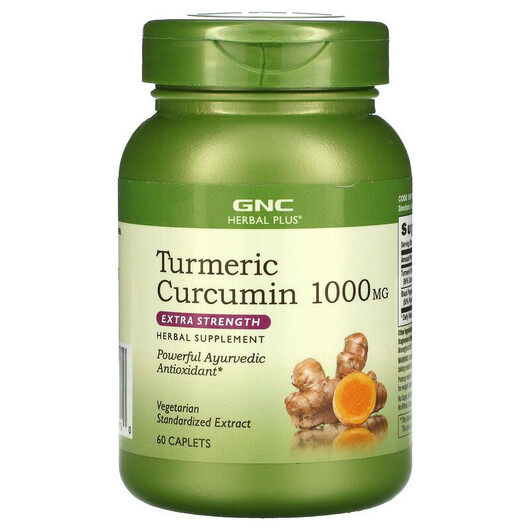 Основне фото товару Turmeric Curcumin Extra Strength 1000 mg Основне фото товару GNC, Turmeric Curcumin Extra Strength 1000 mg, Куркумін, 60 табле