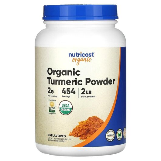Основне фото товару Organic Turmeric Powder Unflavored Основне фото товару Organic Turmeric Powder Unflavored, Екстракт кореня куркуми, 907
