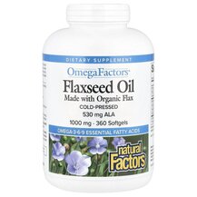 Omega Factors Flaxseed Oil 1000 mg 360 Льняное Масло