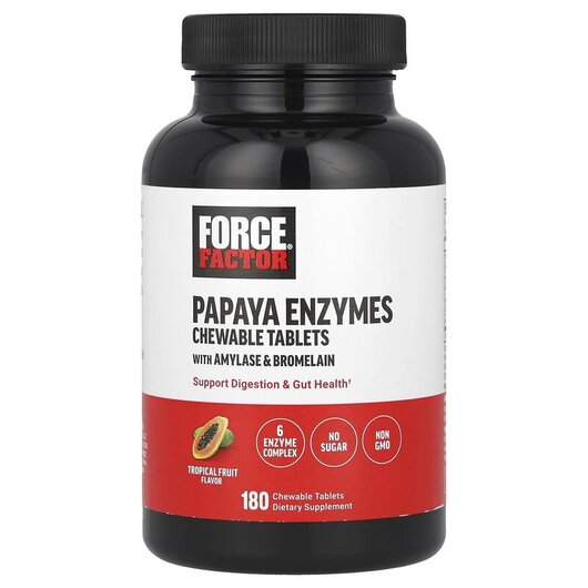 Основне фото товару Papaya Enzymes Tropical Fruit, Ферменти Папайї, 180 таблеток
