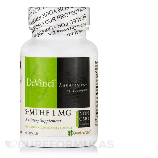 Основное фото товара DaVinci Laboratories, Метилфолат, 5-MTHF 1 mg, 60 капсул