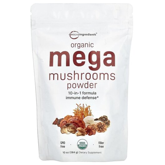 Основное фото товара Micro Ingredients, Грибы, Organic Mega Mushrooms Powder, 284 г