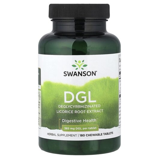 Основне фото товару DGL 385 mg Основне фото товару Swanson, DGL 385 mg, Лакриця, 180 таблеток