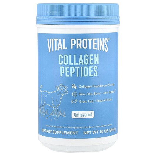 Основне фото товару Collagen Peptides Unflavored Основне фото товару Vital Proteins, Collagen Peptides, Колагенові пептиди, 284 г