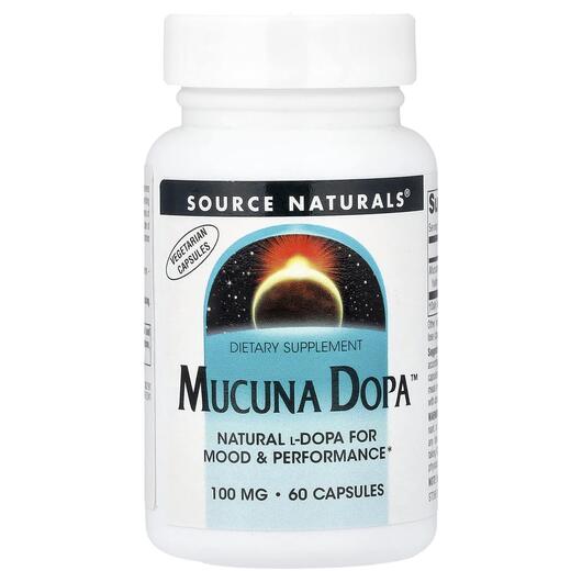 Основное фото товара Source Naturals, Мукуна, Mucuna Dopa 100 mg, 60 капсул