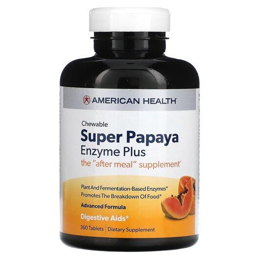 Основне фото товару Super Papaya Enzyme Plus Основне фото товару Super Papaya Enzyme Plus, Жувальні Ферменти Папайї, 360 таблеток