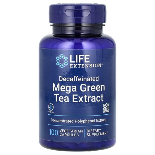 Основне фото товару Mega Green Tea Extract Decaffeinated Основне фото товару Mega Green Tea Extract, Екстракт Зеленого Чаю, 100 капсул