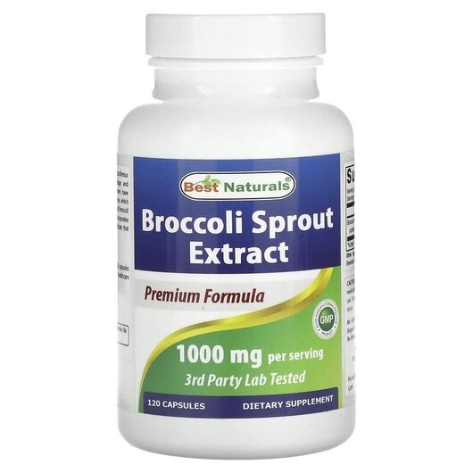Основне фото товару Best Naturals, Broccoli Sprout Extract 1000 mg, Броколі, 120 капс