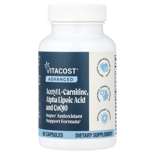 Основне фото товару Acetyl L-Carnitine Alpha Lipoic Acid and CoQ10 Основне фото товару Acetyl L-Carnitine Alpha Lipoic Acid and CoQ10, Антиоксиданти, 60
