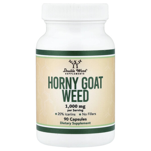 Основное фото товара Double Wood Supplements, Горянка, Horny Goat Weed, 90 капсул