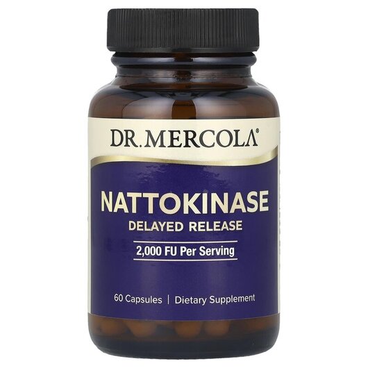 Основне фото товару Dr. Mercola, Nattokinase 2000 FU, Наттокіназа, 60 капсул
