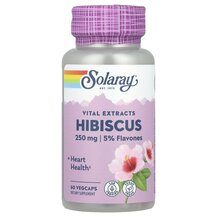 Hibiscus Flower 250 mg Гибискус Solaray 60 капсул