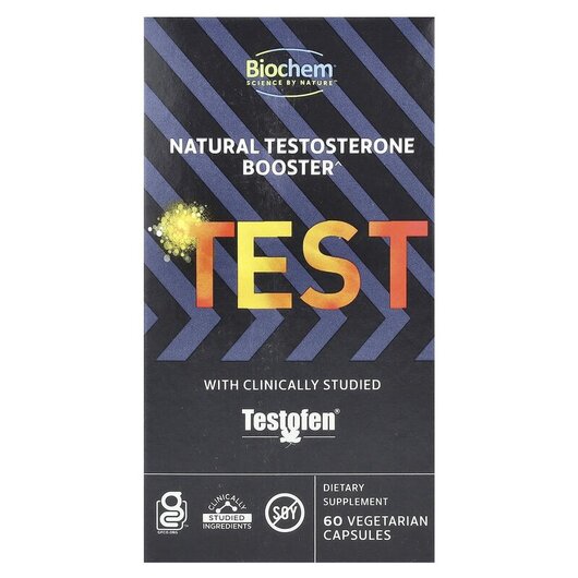 Основне фото товару TEST Natural Testosterone Booster Основне фото товару TEST Natural Testosterone Booster, Бустер Тестостерону, 60 капсул
