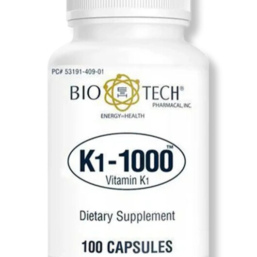Основное фото товара K1-1000 Vitamin K1 Основное фото товара Bio-Tech Pharmacal, Витамин K1, K1-1000 Vitamin K1, 100 капсул