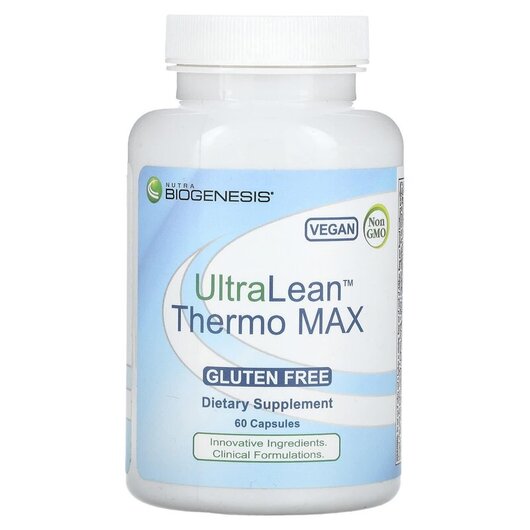 Основне фото товару UltraLean Thermo MAX Основне фото товару Nutra BioGenesis, UltraLean Thermo MAX, Жироспалювачі, 60 капсул