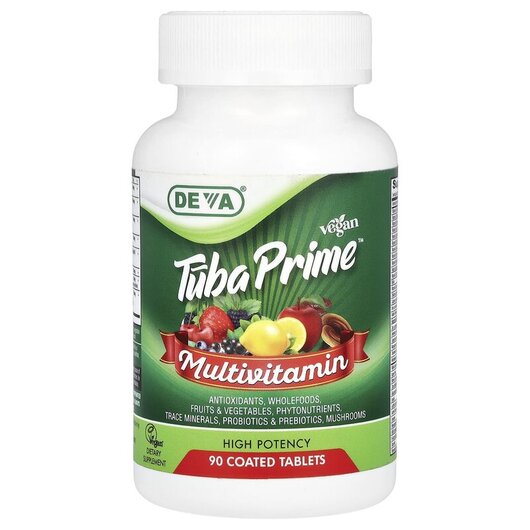 Основне фото товару Tuba Prime Vegan Multivitamin, Веганські Мультивітаміни, 90 табле