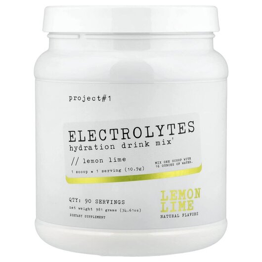 Основное фото товара Электролиты, Electrolytes Hydration Drink Mix Lemon Lime, 981 г
