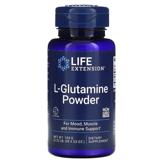 Основне фото товару Life Extension, L-Glutamine Powder, L-Глутамін, 100 г