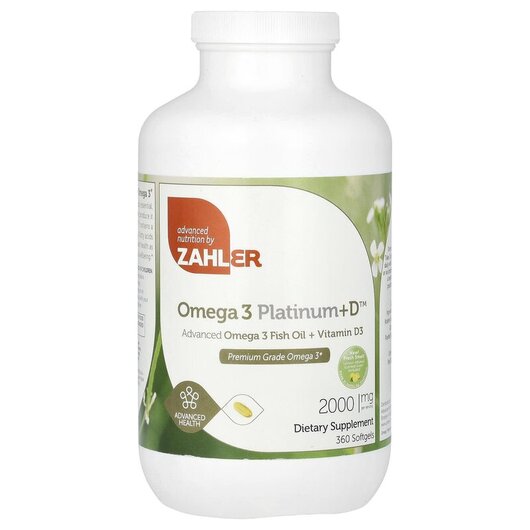 Основне фото товару Omega 3 Platinum+D Advanced Omega 3 Fish Oil + Vitamin, Омега 3, 