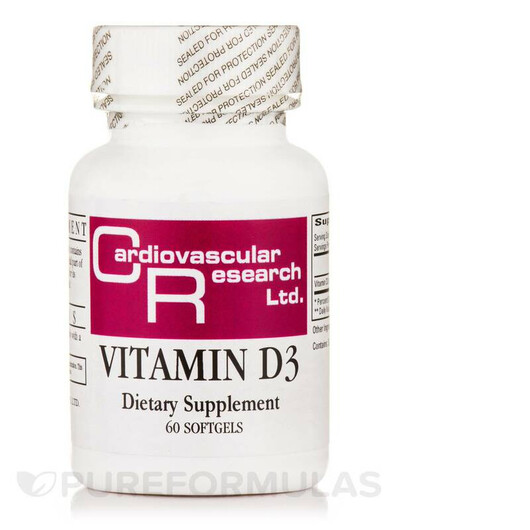 Основне фото товару Ecological Formulas, Vitamin D3, Вітамін D3, 60 капсул