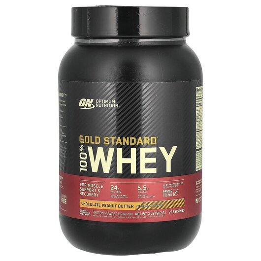 Основне фото товару Gold Standard 100% Whey Chocolate Peanut Butter, Протеїн Ізолят, 