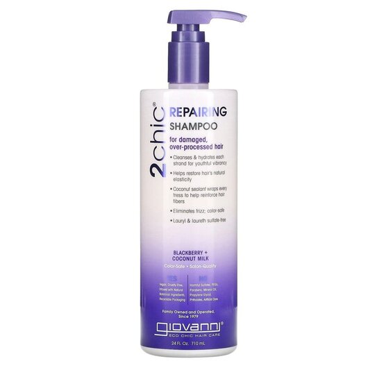 Основное фото товара 2chic Repairing Shampoo For Damaged Over-Processed Hair Blackberry + Coconut Milk Основное фото товара 2chic Repairing Shampoo For Damaged Over-Processed Hair, Шампунь,