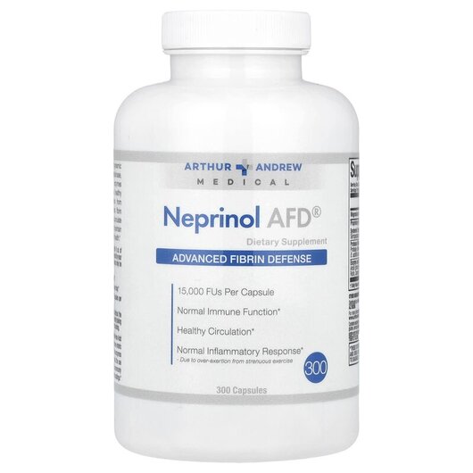 Основне фото товару Neprinol AFD Advanced Fibrin Defense 500 mg Основне фото товару Arthur Andrew Medical, Neprinol AFD, Ферменти Непрінол АФД, 300 к