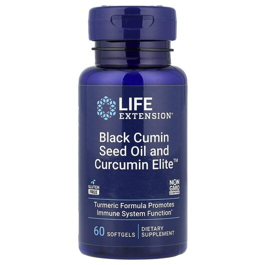 Основне фото товару Black Seed Oil and Curcumin Elite Основне фото товару Black Seed Oil and Curcumin Elite, Чорний кмин, 60 капсул