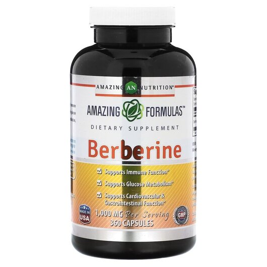 Основне фото товару Amazing Nutrition, Berberine 1000 mg, Берберин, 360 капсул