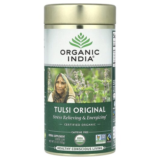 Основное фото товара Tulsi Original Loose Leaf Tea Caffeine Free Основное фото товара Organic India, Органический чай, Tulsi Original, 100 г