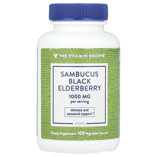 Основное фото товара Черная Бузина, Sambucus Black Elderberry 1000 mg, 100 капсул